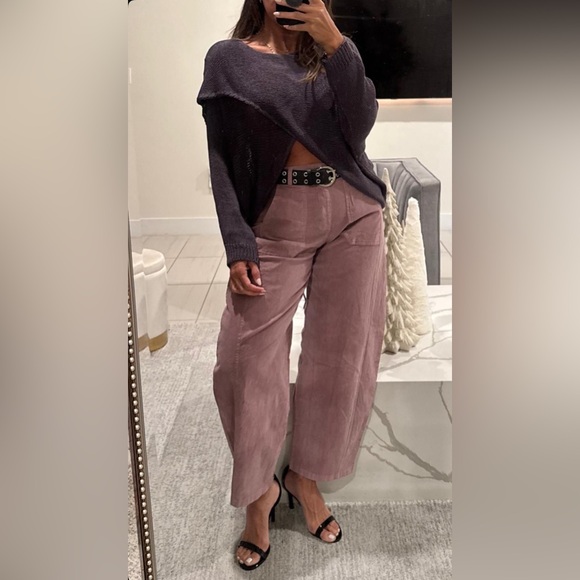 Made in Italy Barrel Corduroy Pants with Belt - Picture 4 of 5